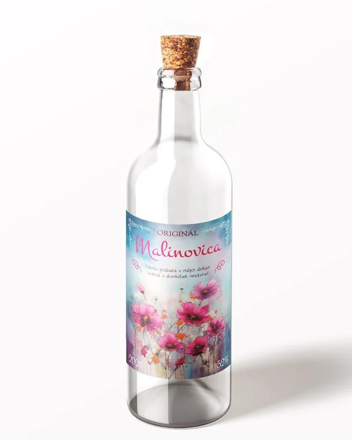 Etikety na pálenku Malinovica 06 1/3