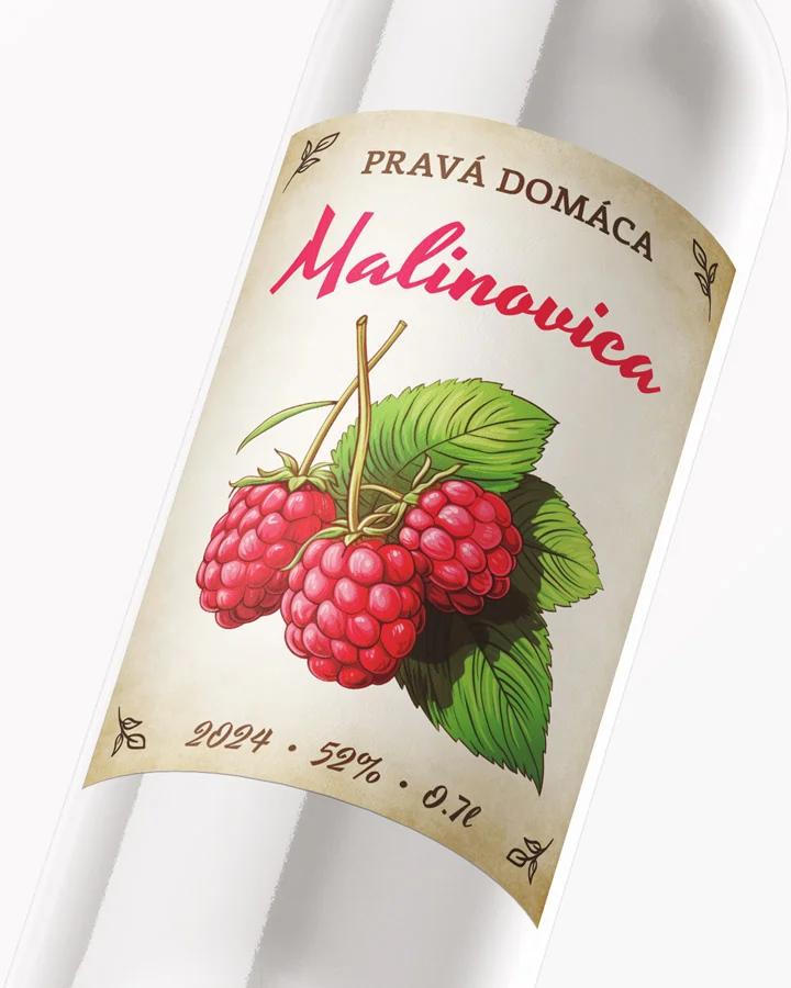Etikety na pálenku Malinovica 08 2/3