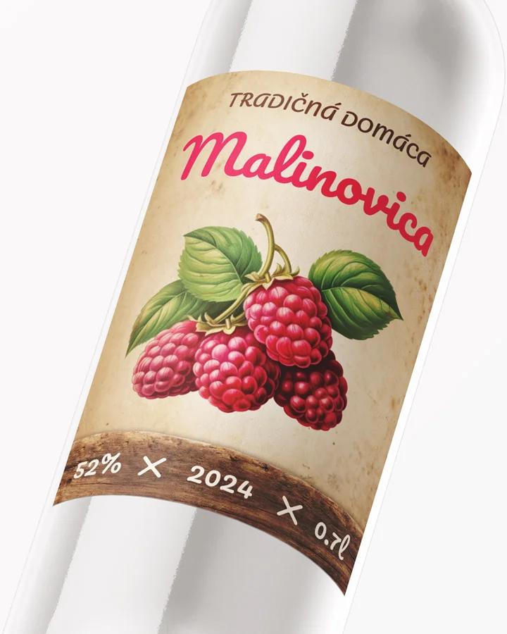 Etikety na pálenku Malinovica 10 2/3