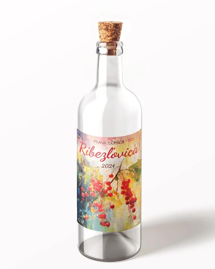 Etikety na pálenku Ríbezľovica 01 červená 1/3