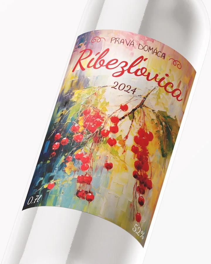 Etikety na pálenku Ríbezľovica 01 červená 2/3