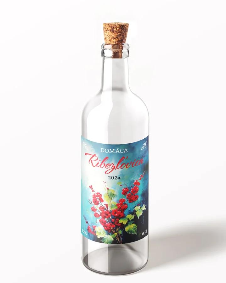 Etikety na pálenku Ríbezľovica 02 červená 1/3