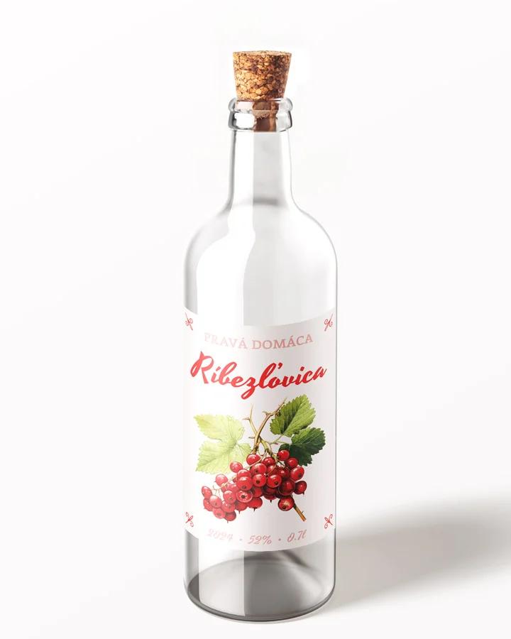 Etikety na pálenku Ríbezľovica 04 červená 1/3
