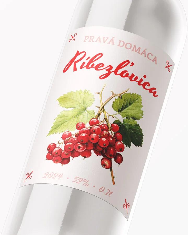 Etikety na pálenku Ríbezľovica 04 červená 2/3