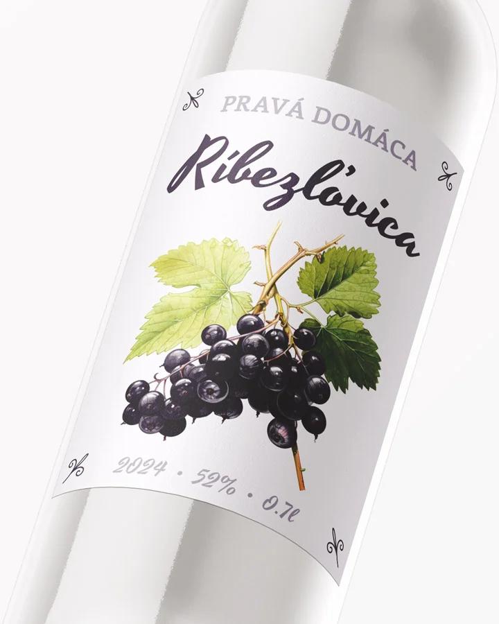 Etikety na pálenku Ríbezľovica 04 čierna 2/3