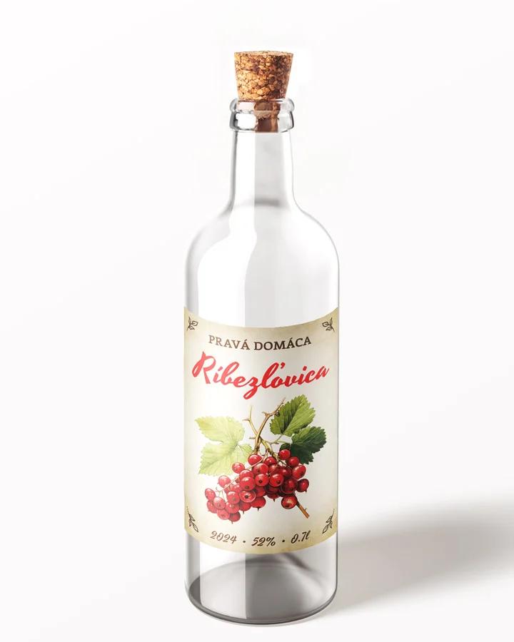 Etikety na pálenku Ríbezľovica 05 červená 1/3