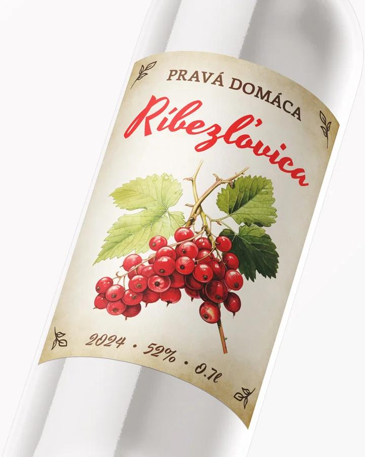 Etikety na pálenku Ríbezľovica 05 červená 2/3