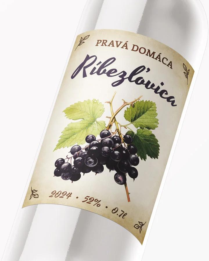 Etikety na pálenku Ríbezľovica 05 čierna 2/3