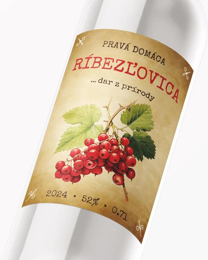 Etikety na pálenku Ríbezľovica 06 červená 2/3