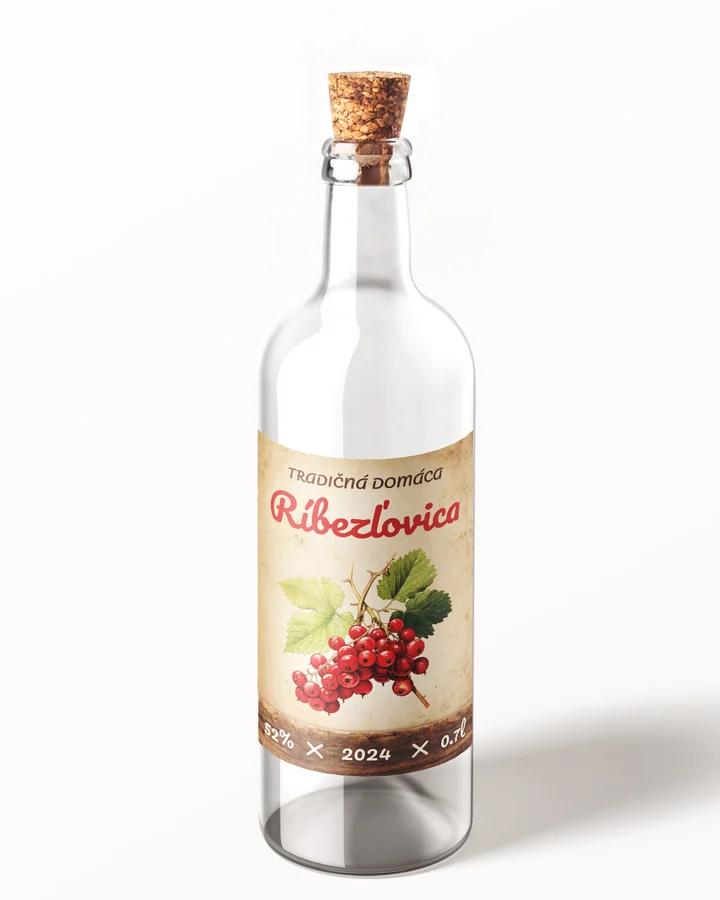 Etikety na pálenku Ríbezľovica 07 červená 1/3