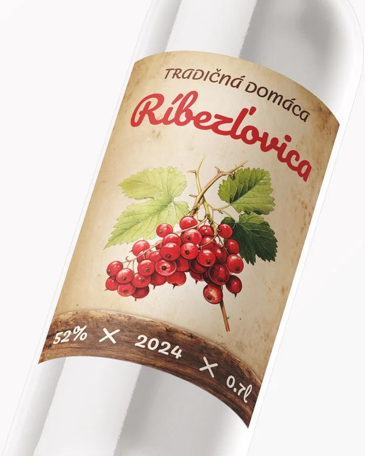 Etikety na pálenku Ríbezľovica 07 červená 2/3