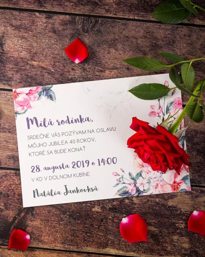 Pozvánka na narodeniny - Šípové ruže 1/2