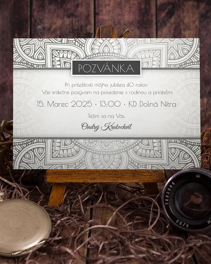 Pozvánka na narodeniny - Strieborné Retro 2/3