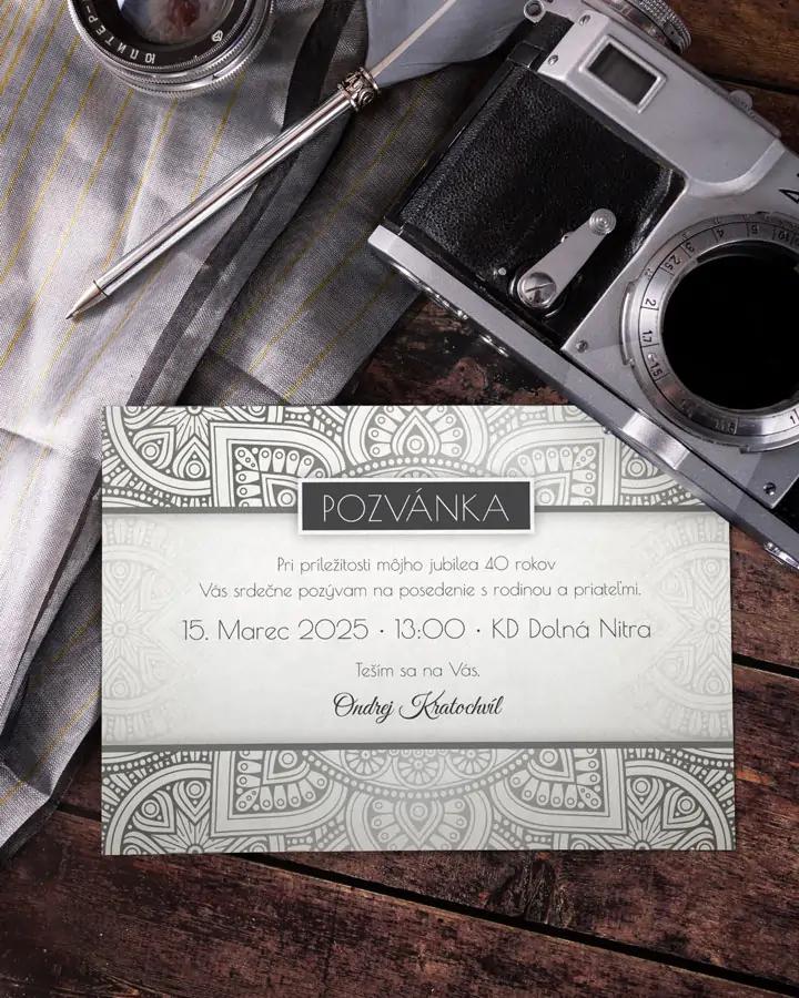 Pozvánka na narodeniny - Strieborné Retro 1/3