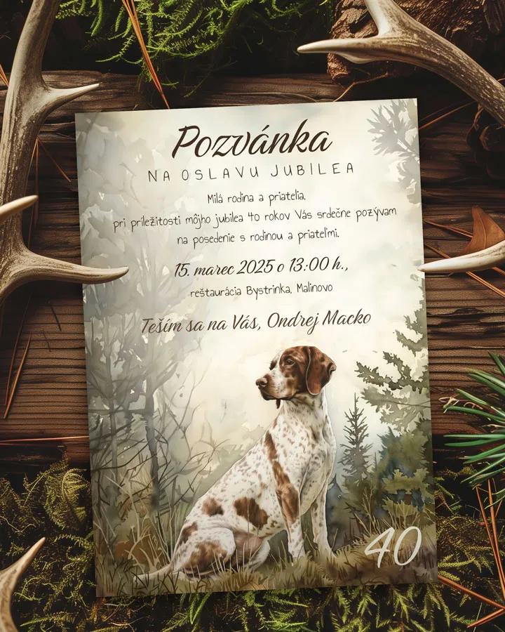 Pozvánka na narodeniny Poľovný pes 01