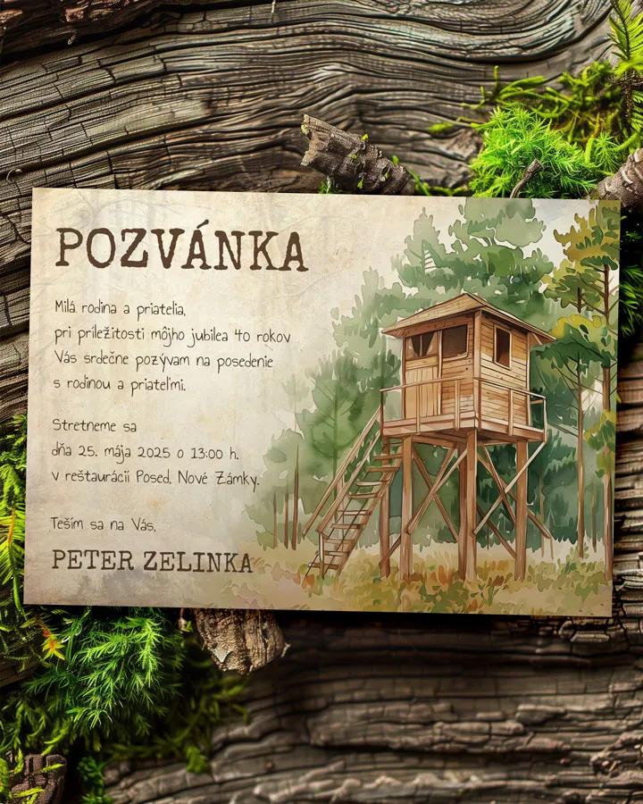 Pozvánka na narodeniny Poľovnícky posed