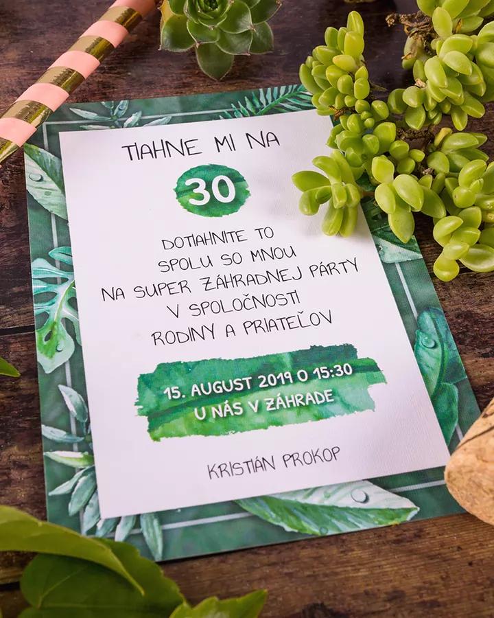 Pozvánka na narodeniny v prírodnom Greenery štýle 1/8