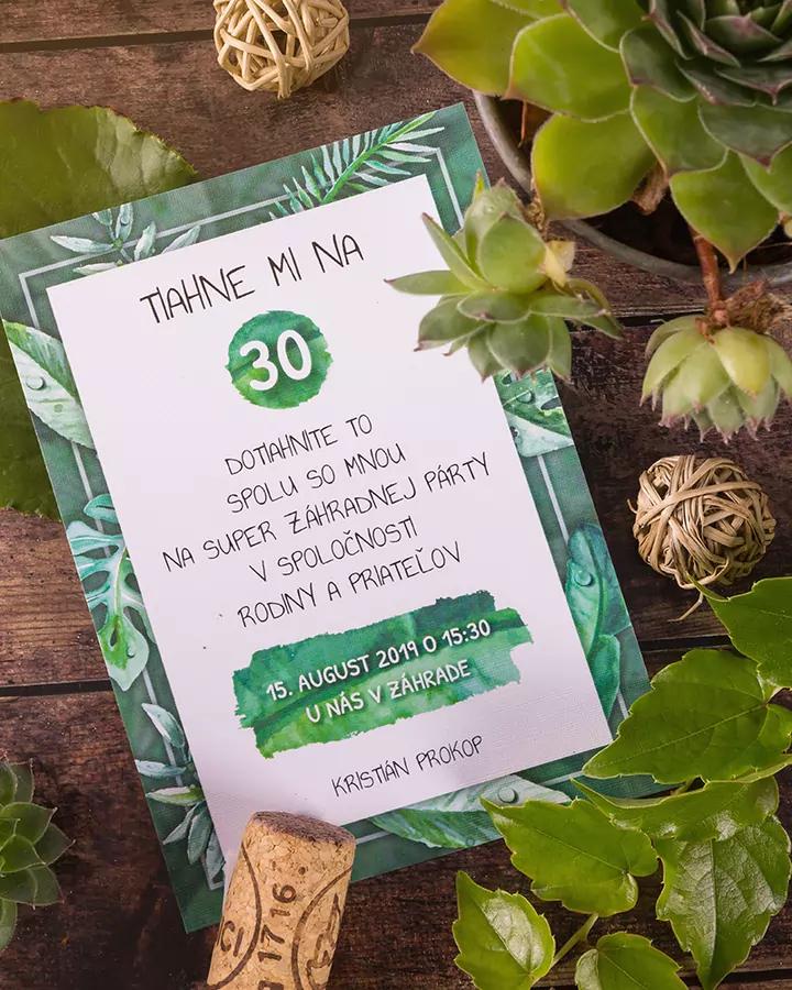 Pozvánka na narodeniny v prírodnom Greenery štýle 5/8