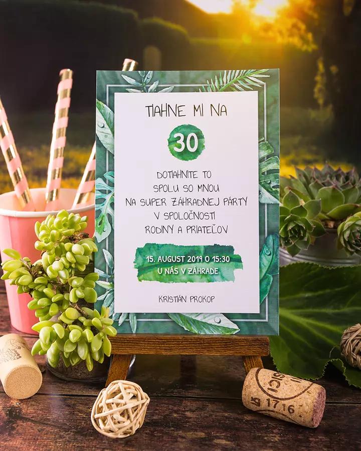 Pozvánka na narodeniny v prírodnom Greenery štýle 4/8