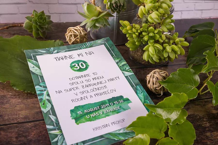 Pozvánka na narodeniny v prírodnom Greenery štýle 2/8