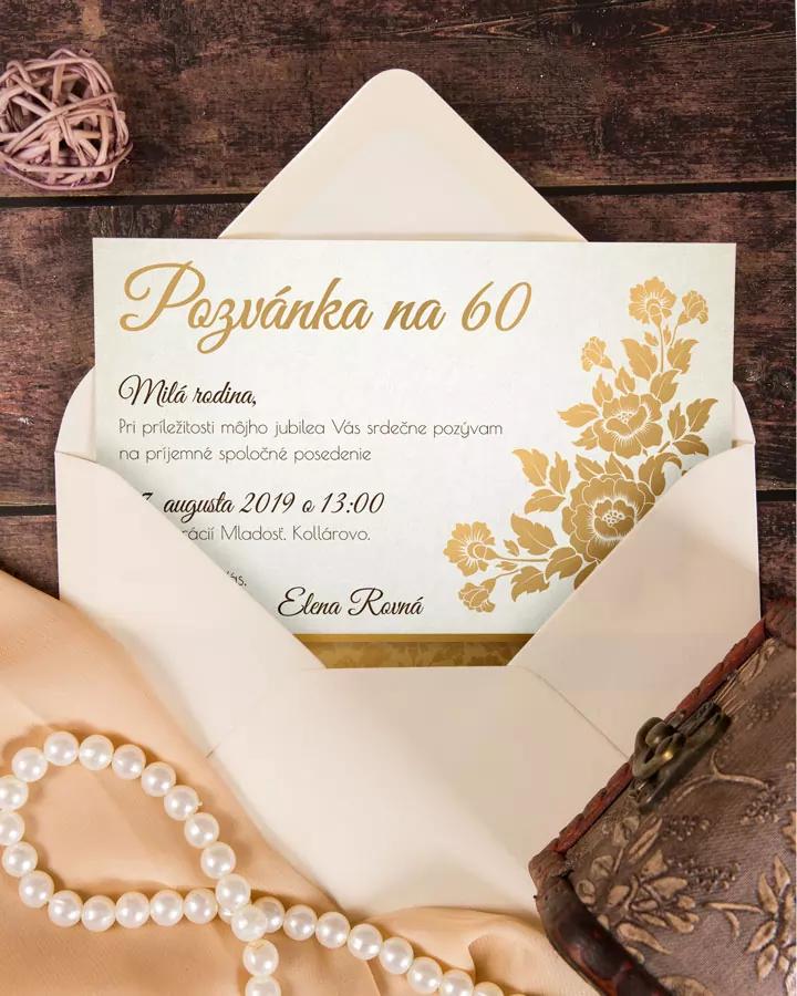 Pozvánka na narodeniny - Zlatá ruža 1/2