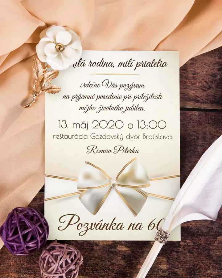 Pozvánka na narodeniny Luxusný motív s mašľou 2/4