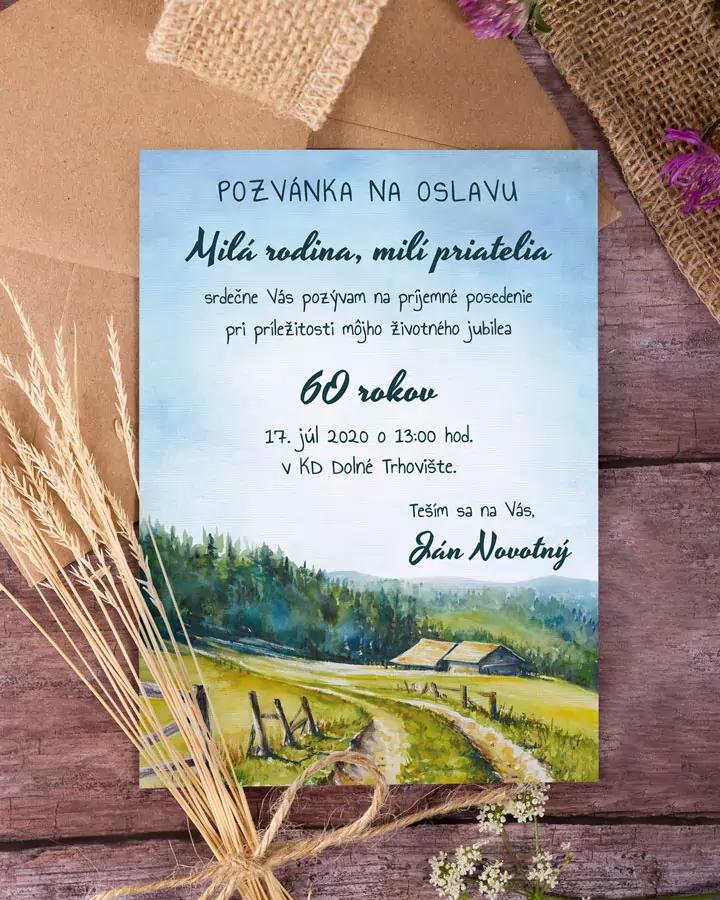 Pozvánka na narodeniny Ľudová krajinka 2/3