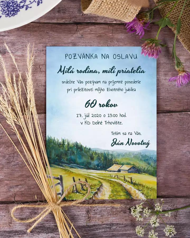 Pozvánka na narodeniny Ľudová krajinka 1/3
