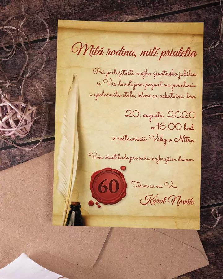 Pozvánka na narodeniny - Starý zvitok 1/5