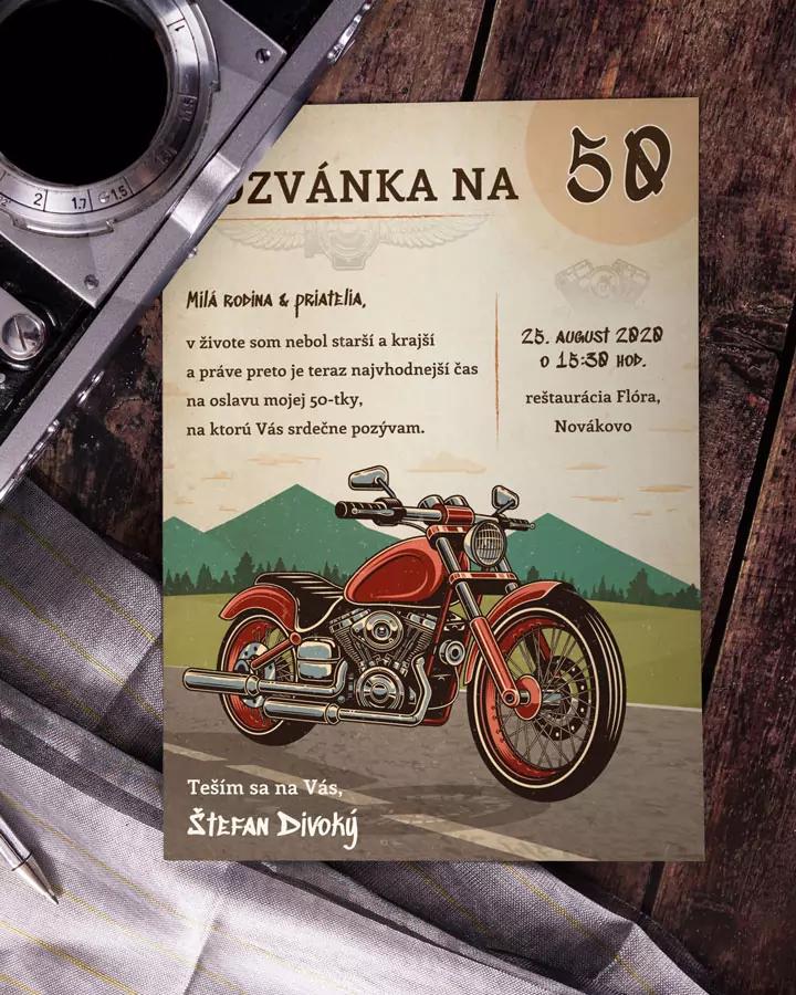 Pozvánka na narodeniny - Retro motorka 1/2
