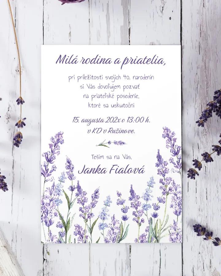 Pozvánka na narodeniny Levanduľa 01 1/2