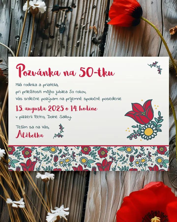Pozvánka na narodeniny Poľné maky 02