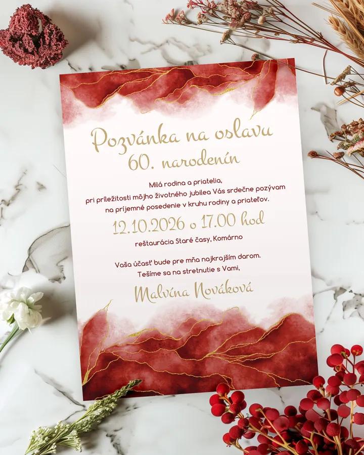 Pozvánka na narodeniny Abstrakt 03 bordová