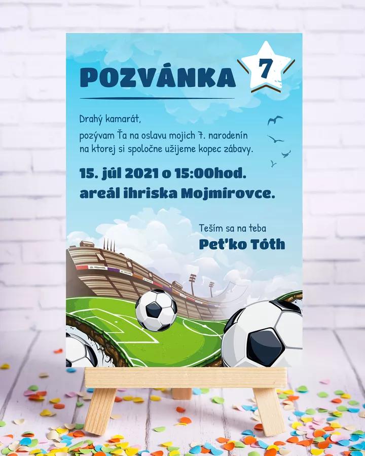 Detská pozvánka na oslavu - futbalový motív 1/3