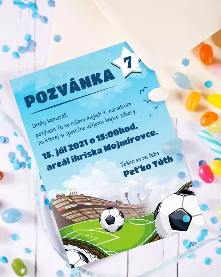Detská pozvánka na oslavu - futbalový motív 2/3