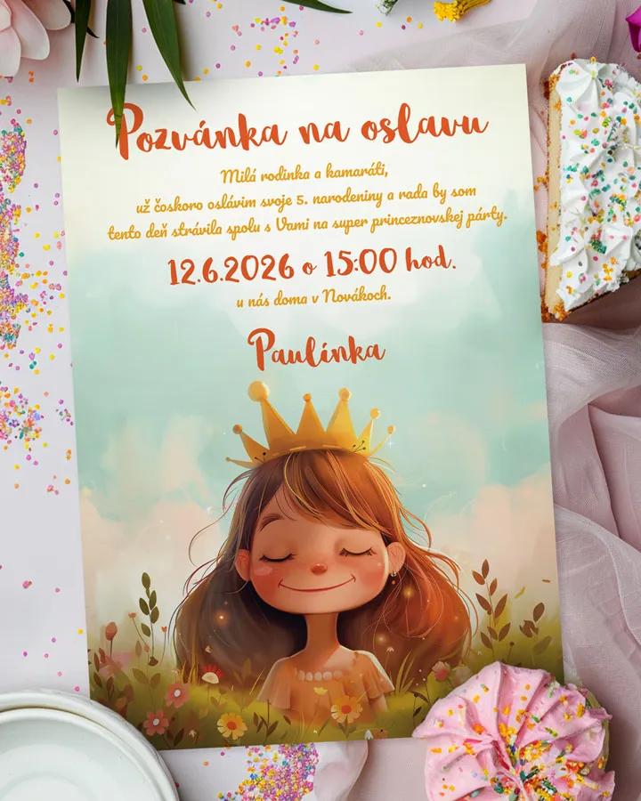 Detská pozvánka na oslavu - Malá princezná