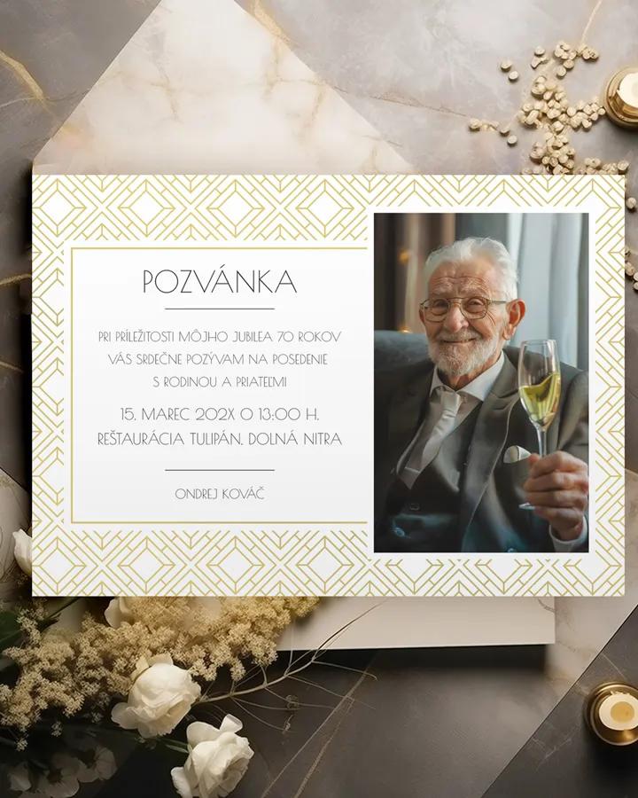 Pozvánka na narodeniny s fotkou Art Deco 01