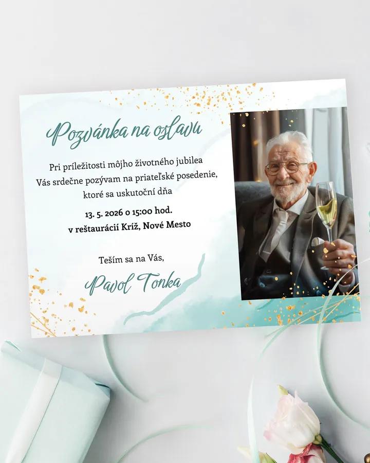 Pozvánka na narodeniny s fotkou Abstrakt 02