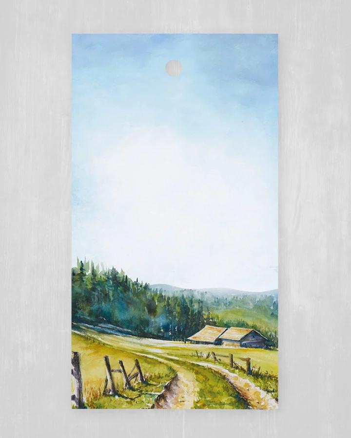 Visačka na výslužky / darčeky / produkty - Ľudová krajinka (sada 10ks) 1/2