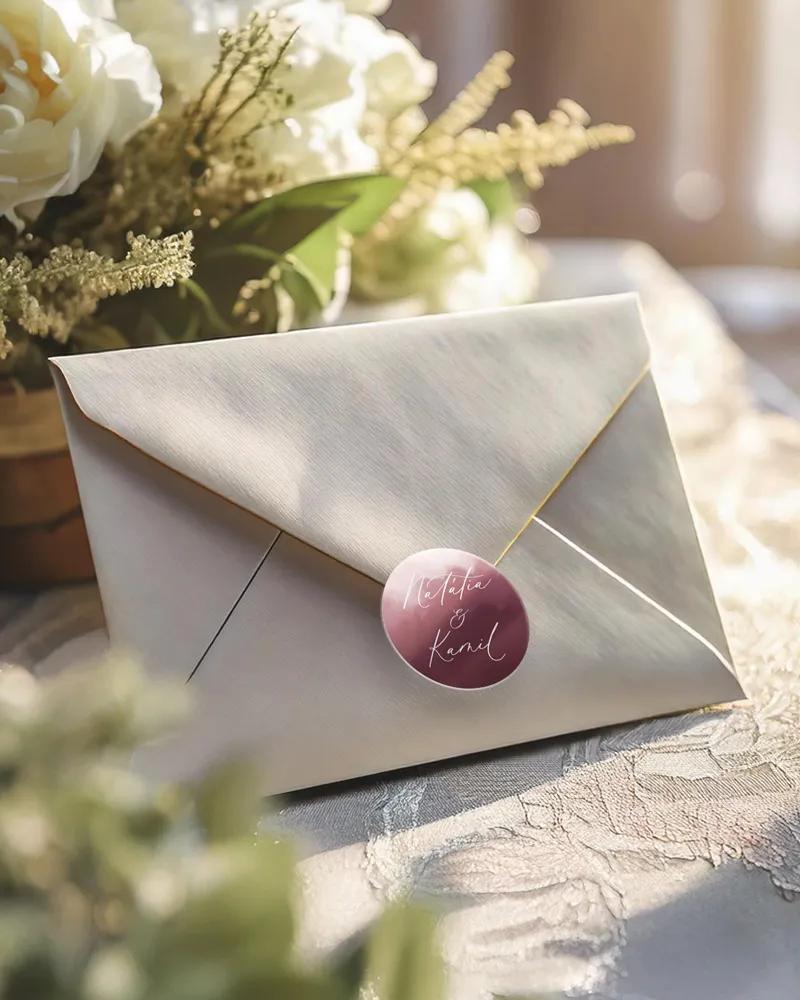 Mini nálepky na obálky / darčeky Akvarelová láska (medená) 1/3