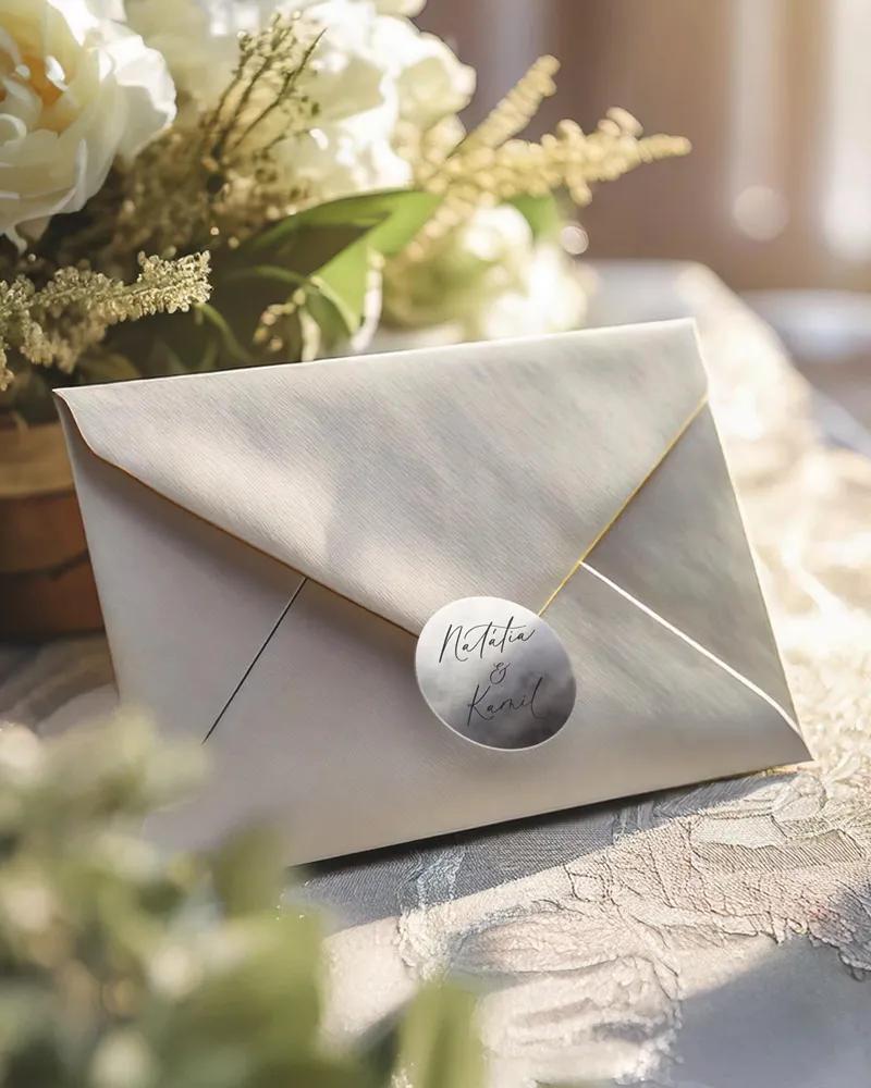 Mini nálepky na obálky / darčeky Akvarelová láska (sivá) 1/3