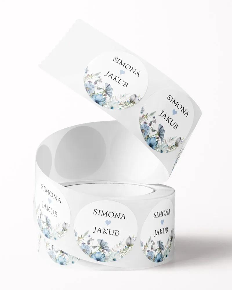 Mini nálepky na obálky / darčeky Modrý venček 2/3