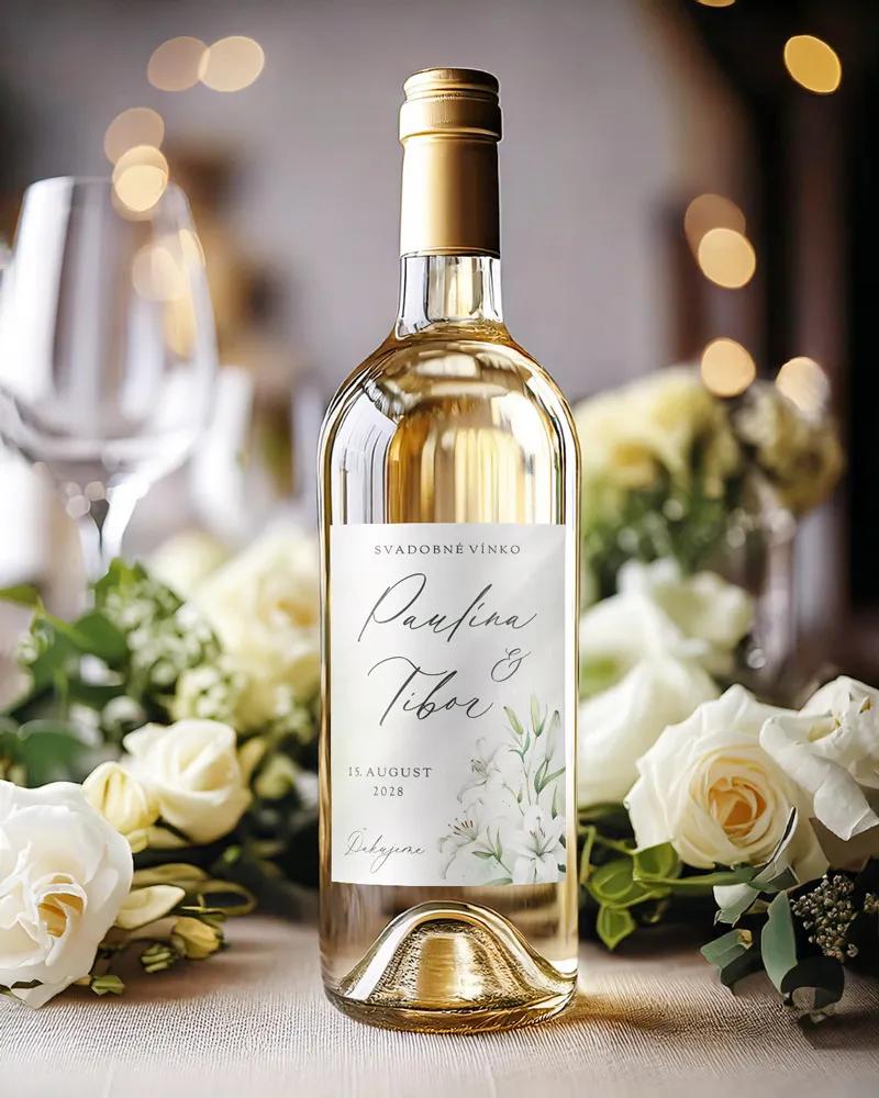 Svadobné etikety na víno / pálenku Ľaliový sľub II 1/2