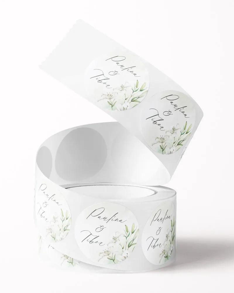 Mini nálepky na obálky / darčeky Ľaliový sľub II 2/3