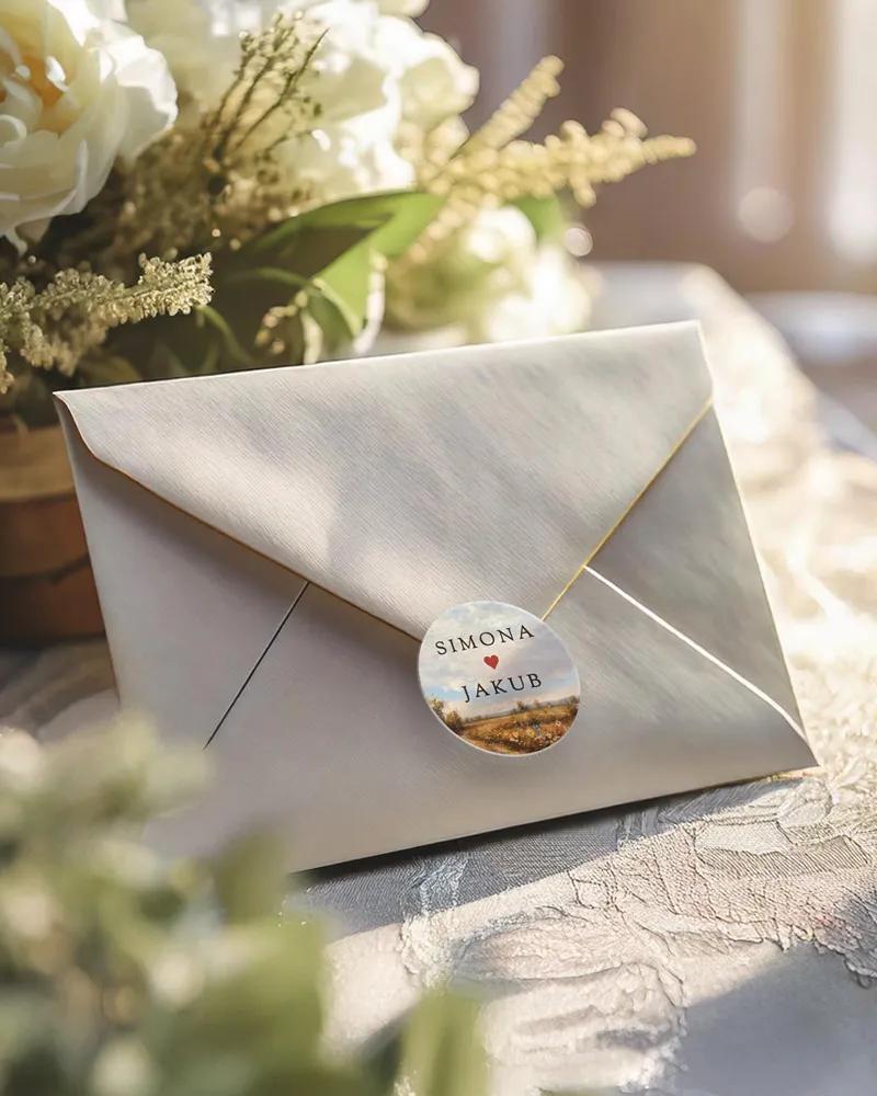 Mini nálepky na obálky / darčeky Kapitola lásky I 1/3