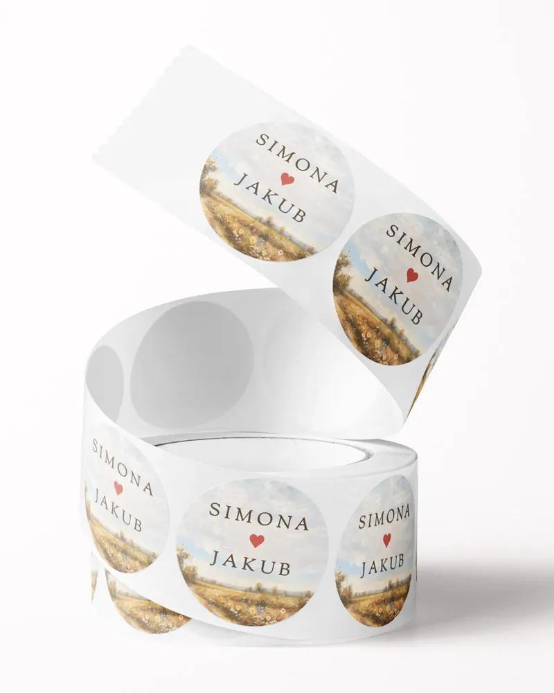 Mini nálepky na obálky / darčeky Kapitola lásky I 2/3