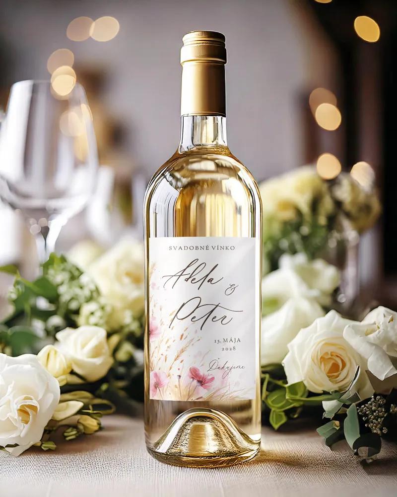 Svadobné etikety na víno / pálenku Kvetinový sľub 1/2