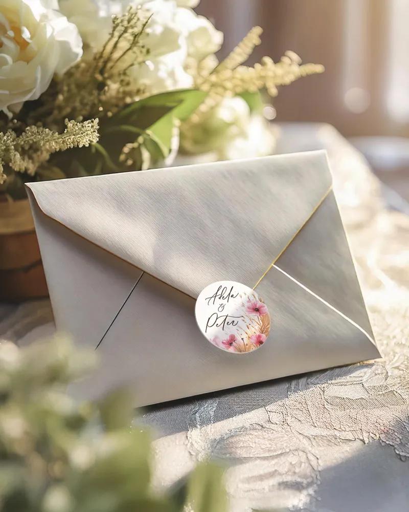 Mini nálepky na obálky / darčeky Kvetinový sľub 1/3