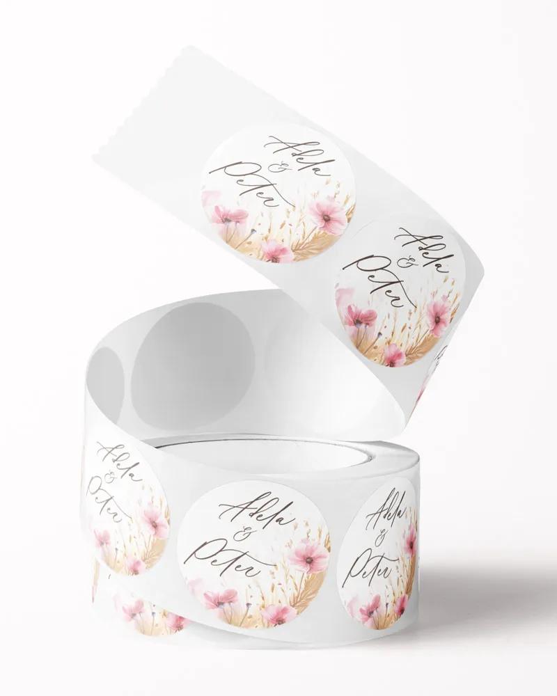 Mini nálepky na obálky / darčeky Kvetinový sľub 2/3