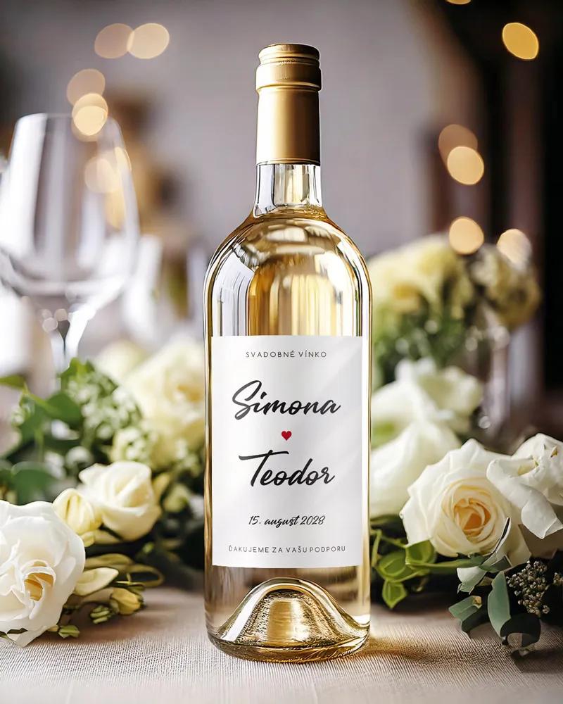 Svadobné etikety na víno / pálenku Jedno srdce 1/2